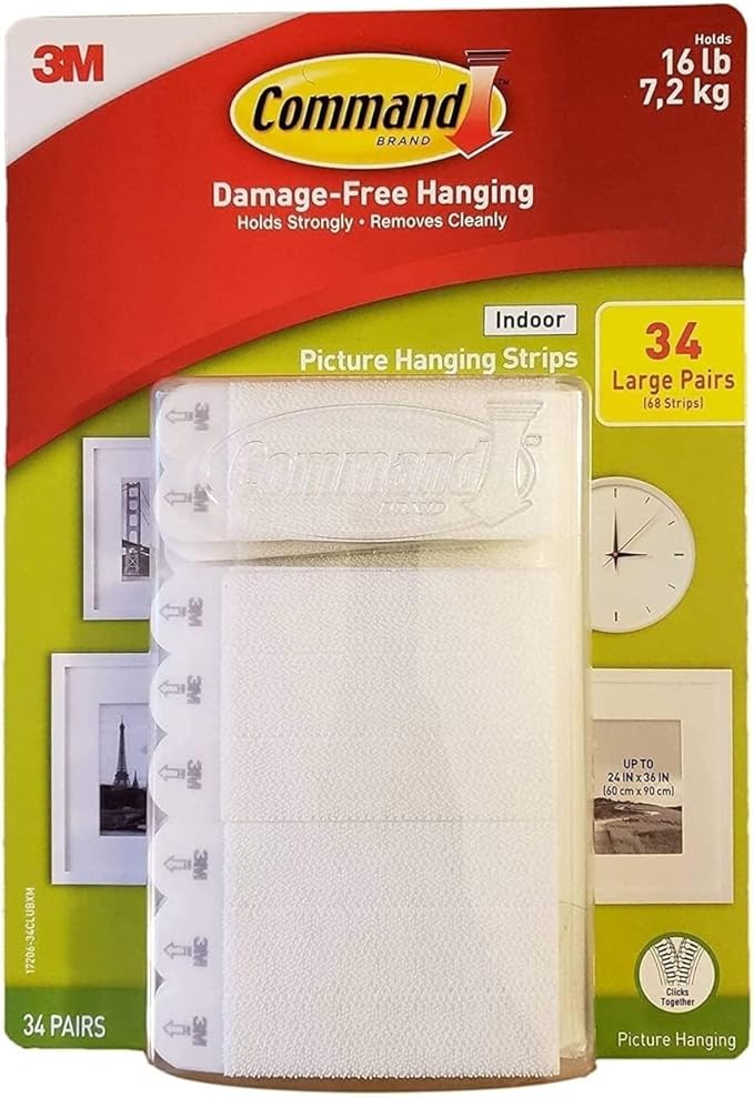 Picture Hanging Strips, 34 Pairs