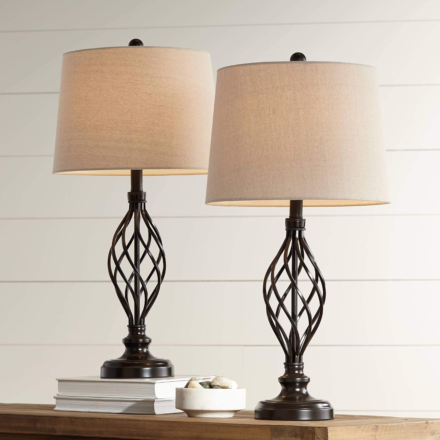Rustic Table Lamp, Set of 2