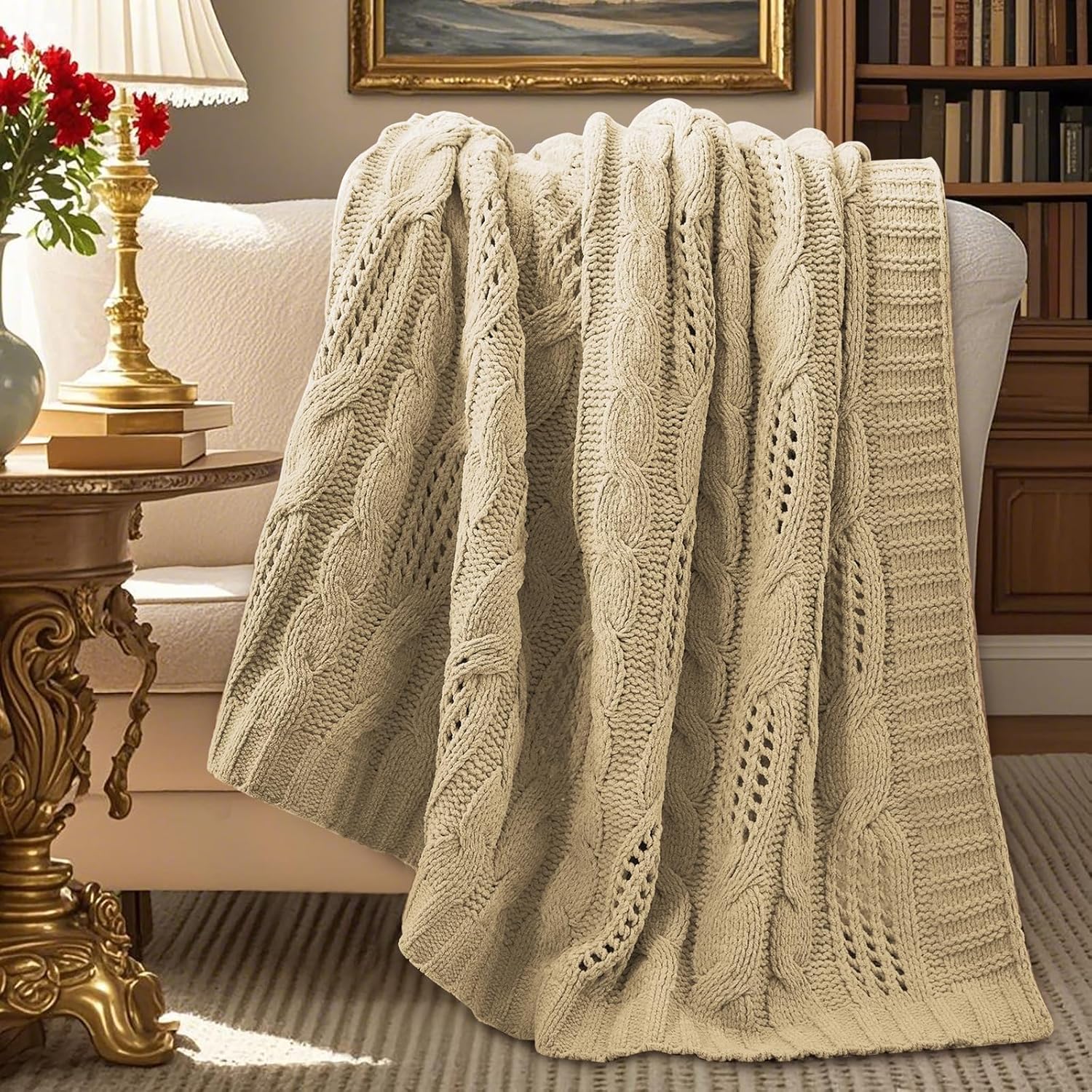 Chunky Knit Throw Blanket
