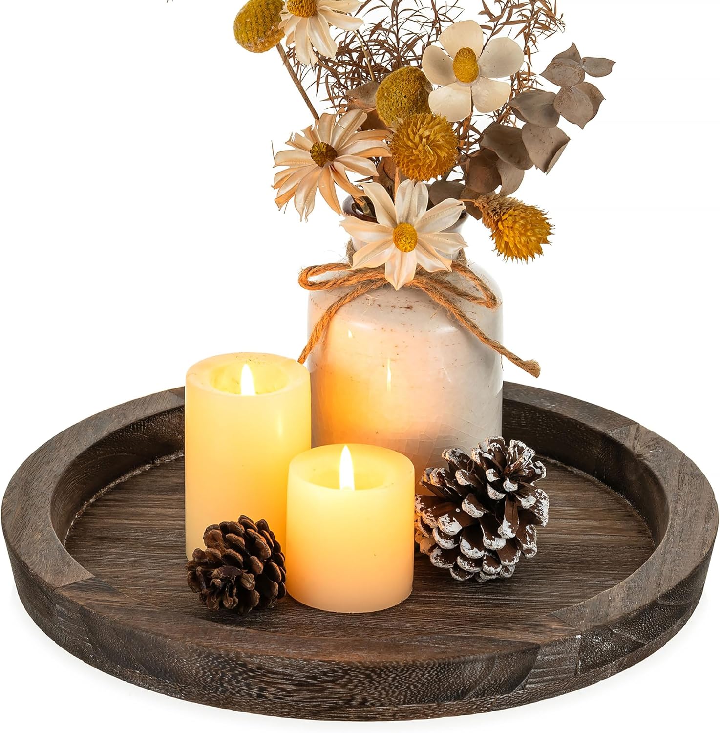 Wooden Round Decorative Tray